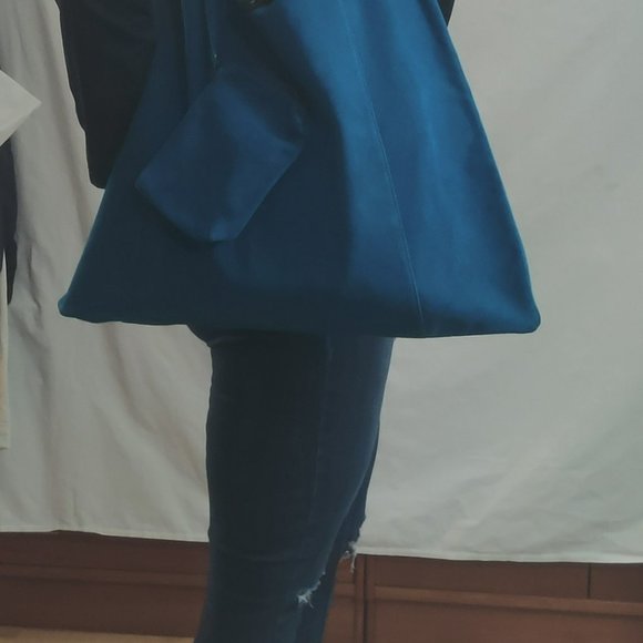 Turquoise Suede Hobo Tote by Gianni Notaro - Picture 14 of 15